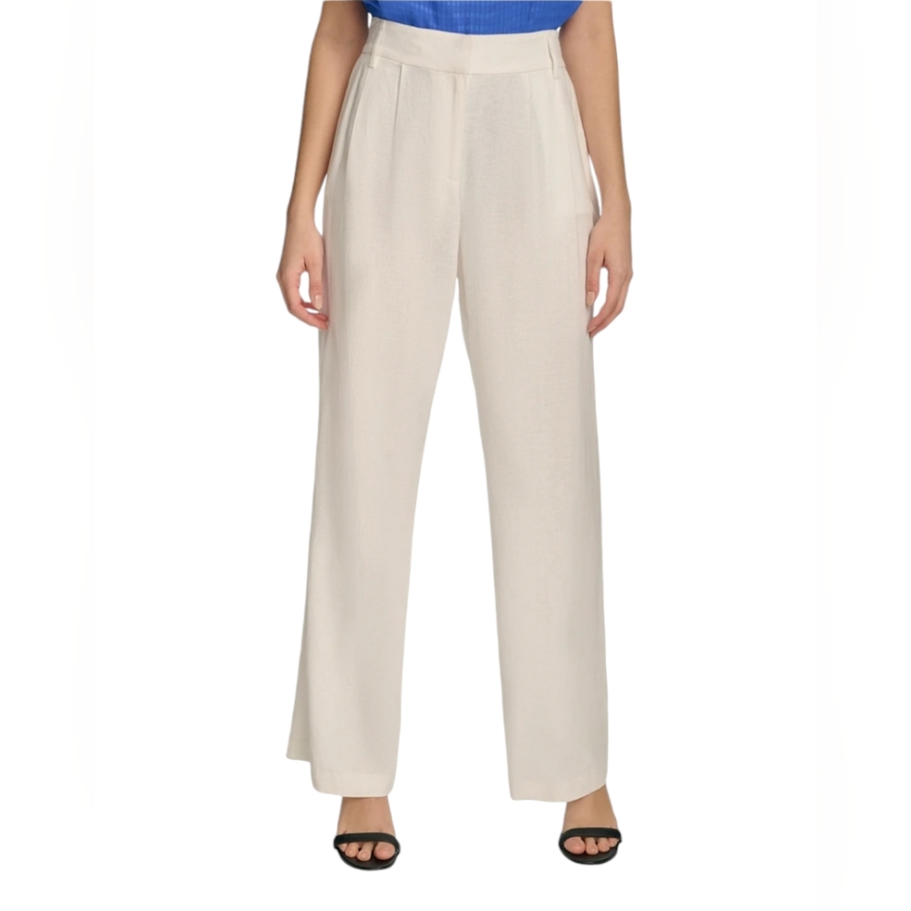 CALVIN KLEIN LINEN BLEND WIDE LEG PANTS SIZE 6 NWT